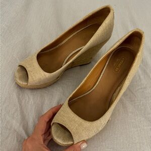 COACH Wedges Beige size 7.5